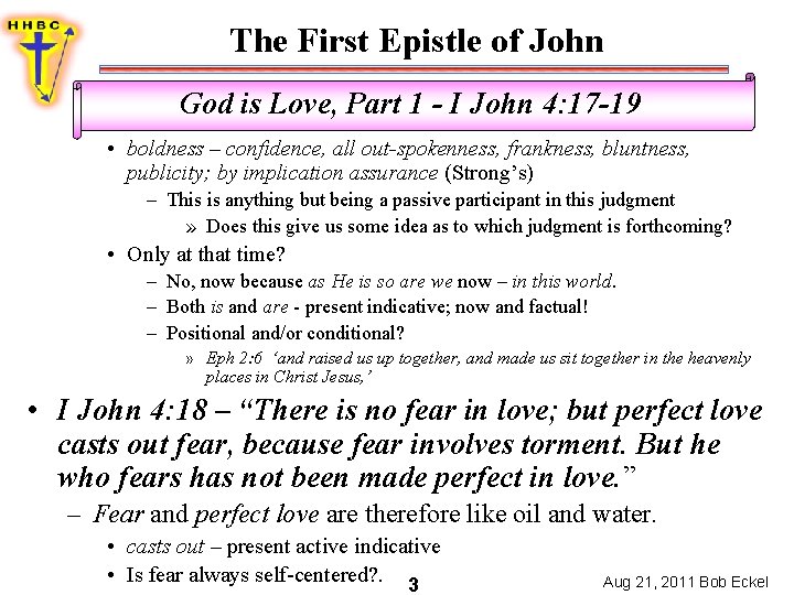 The First Epistle of John God is Love, Part 1 - I John 4: