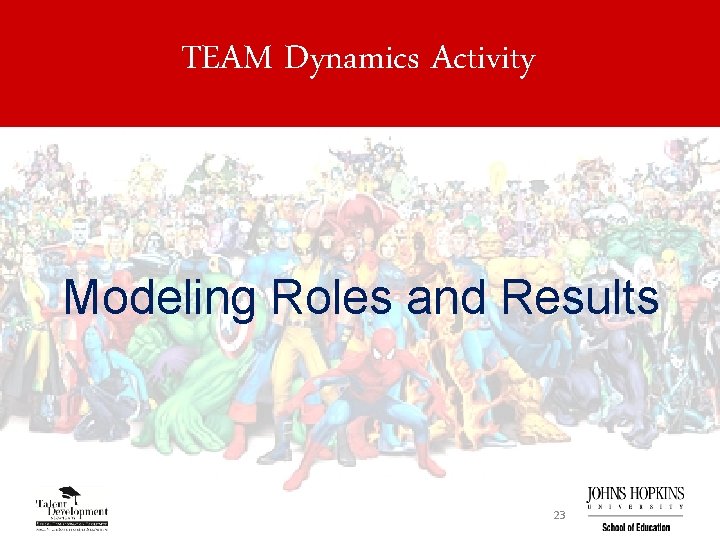 TEAM Dynamics Activity Modeling Roles and Results 23 