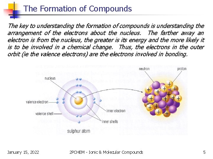 The Formation of Compounds The key to understanding the formation of compounds is understanding