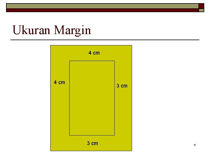 Ukuran Margin 4 cm 3 cm 4 