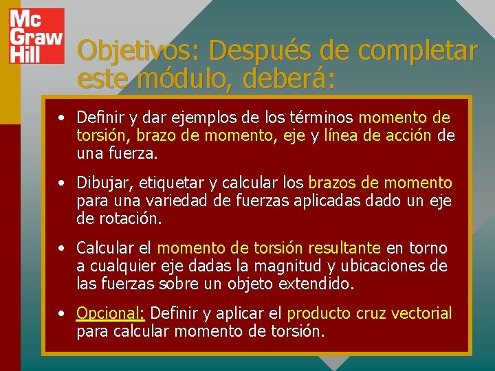 Objetivos: Después de completar este módulo, deberá: • Definir y dar ejemplos de los