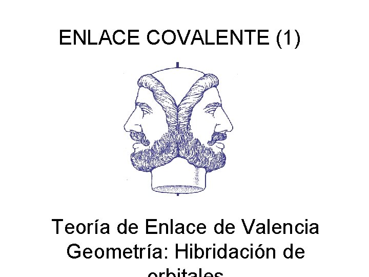 ENLACE COVALENTE (1) Teoría de Enlace de Valencia Geometría: Hibridación de 