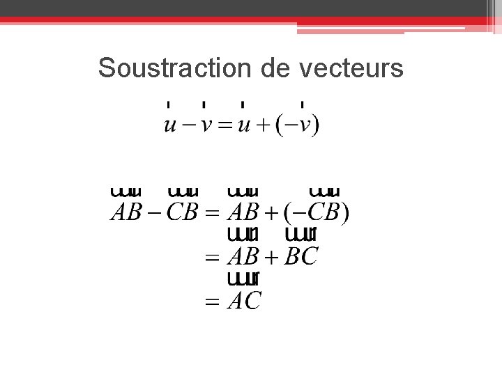 Soustraction de vecteurs 