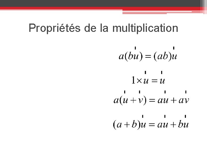 Propriétés de la multiplication 