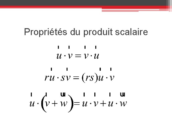 Propriétés du produit scalaire 