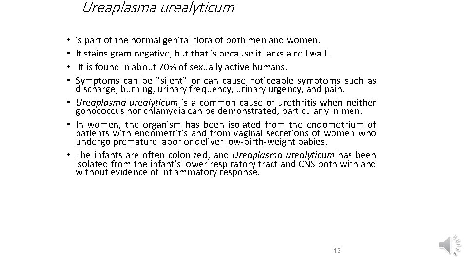 Ureaplasma urealyticum is part of the normal genital flora of both men and women.