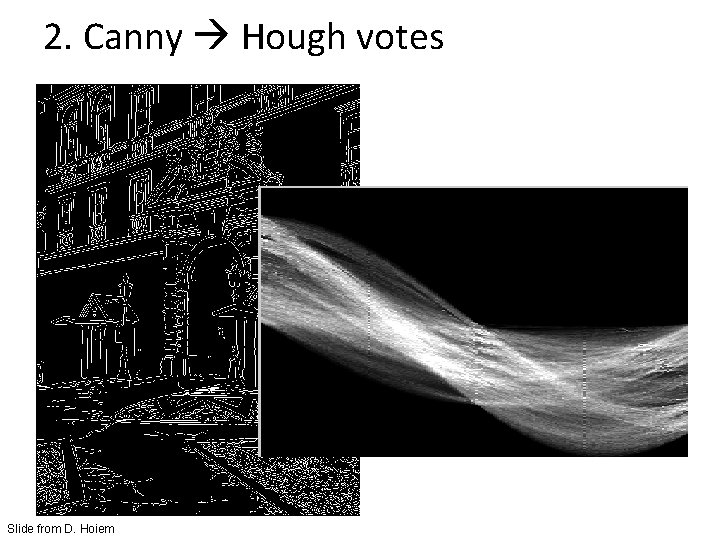 2. Canny Hough votes Slide from D. Hoiem 