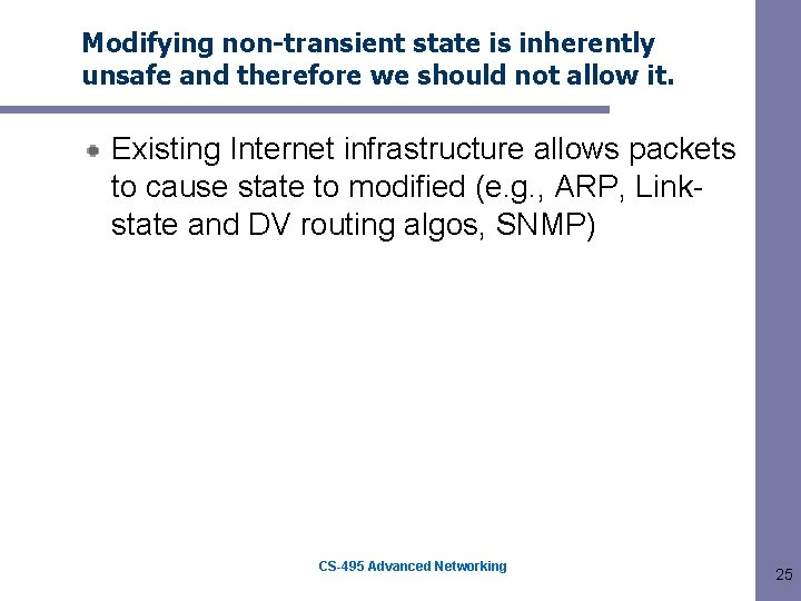 Modifying non-transient state is inherently unsafe and therefore we should not allow it. Existing