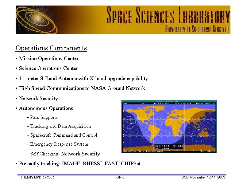 Operations Components • Mission Operations Center • Science Operations Center • 11 -meter S-Band