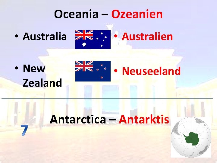 Oceania – Ozeanien • Australia • Australien • New Zealand • Neuseeland Antarctica –