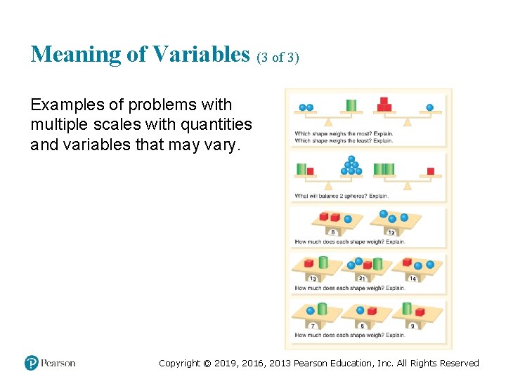 Meaning of Variables (3 of 3) Examples of problems with multiple scales with quantities