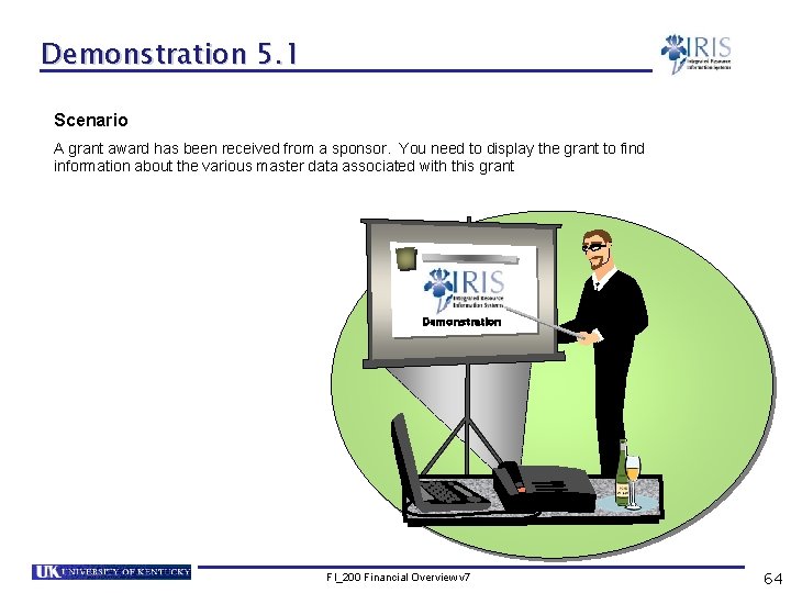 Demonstration 5. 1 Scenario A grant award has been received from a sponsor. You