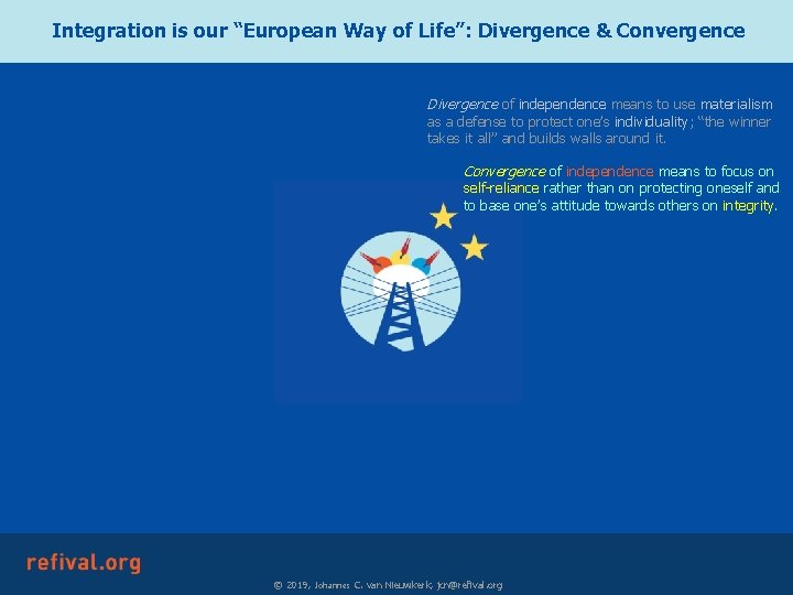 Integration is our “European Way of Life”: Divergence & Convergence Divergence of independence means