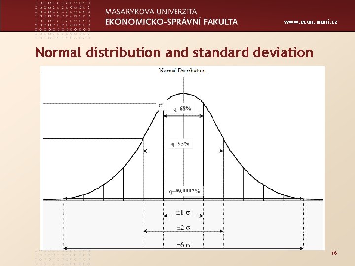 www. econ. muni. cz Normal distribution and standard deviation 16 