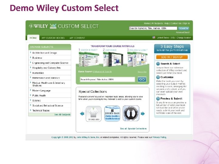 Demo Wiley Custom Select 