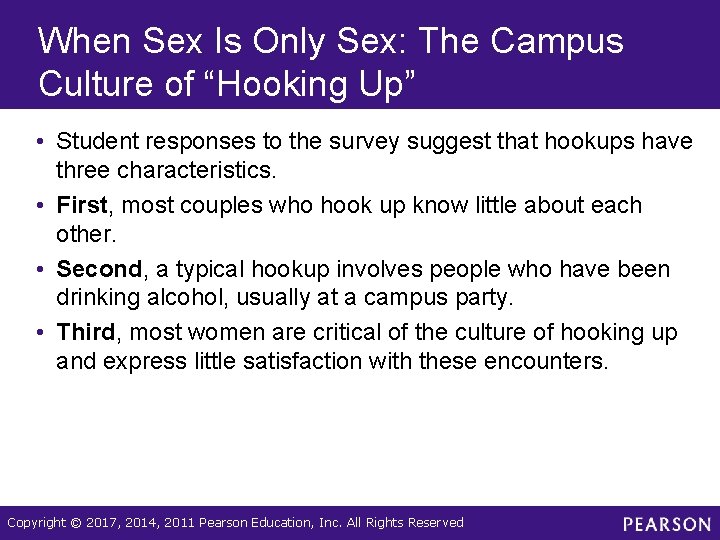 When Sex Is Only Sex: The Campus Culture of “Hooking Up” • Student responses