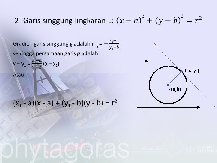  • r P(a, b) T(x 1, y 1) 