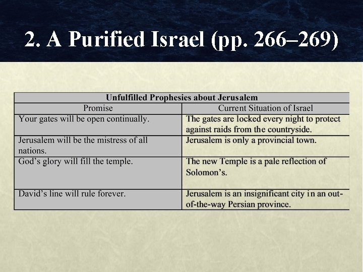 2. A Purified Israel (pp. 266– 269) 