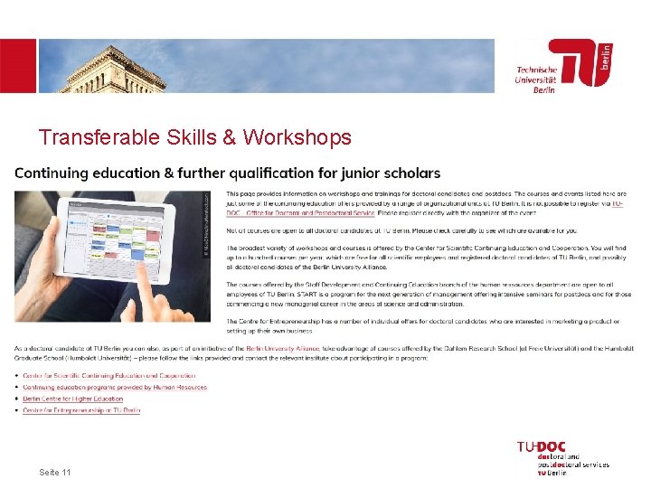 Transferable Skills & Workshops Seite 11 
