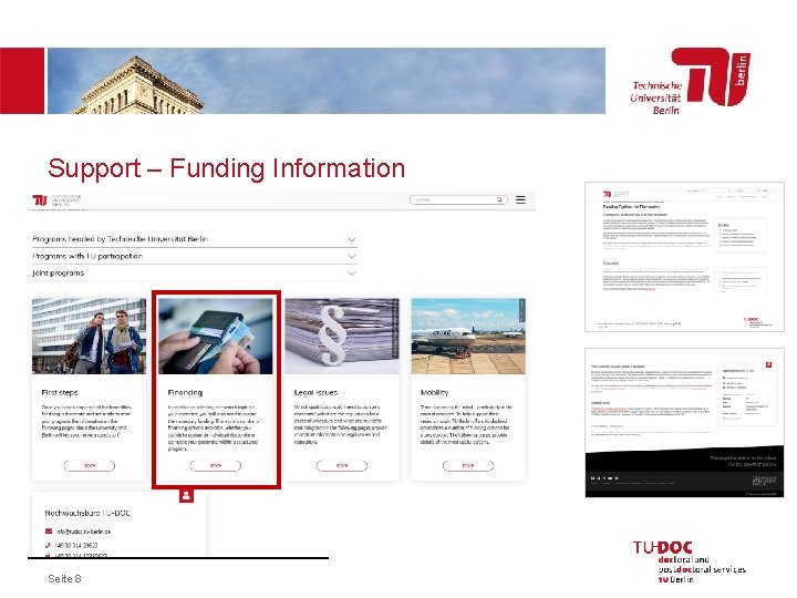 Support – Funding Information Seite 8 