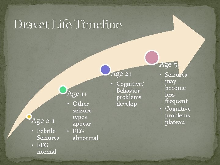 Dravet Life Timeline Age 5+ Age 2+ Age 1+ Age 0 -1 • Febrile