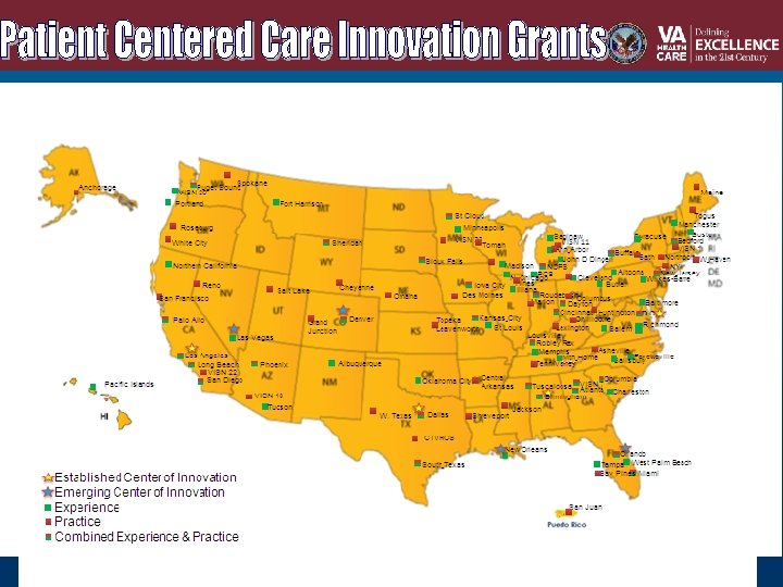 FY 10, 11, 12, 13 – Sites Funded for Innovation Grants * * Note