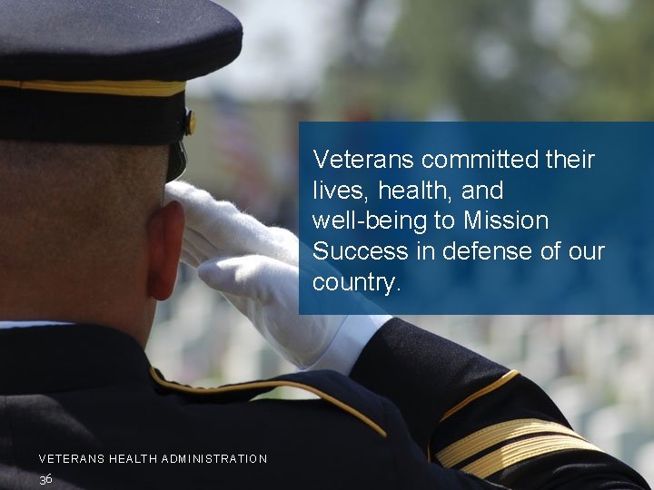 Veterans committed their lives, health, and well-being to Mission Success in defense of our
