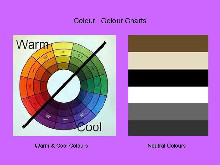 Colour: Colour Charts Warm & Cool Colours Neutral Colours 