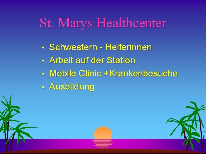 St. Marys Healthcenter s s Schwestern - Helferinnen Arbeit auf der Station Mobile Clinic