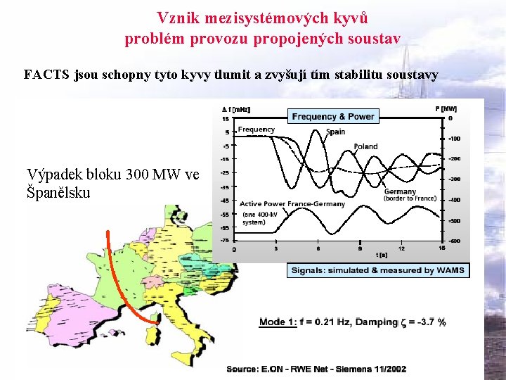 Vznik mezisystémových kyvů problém provozu propojených soustav FACTS jsou schopny tyto kyvy tlumit a