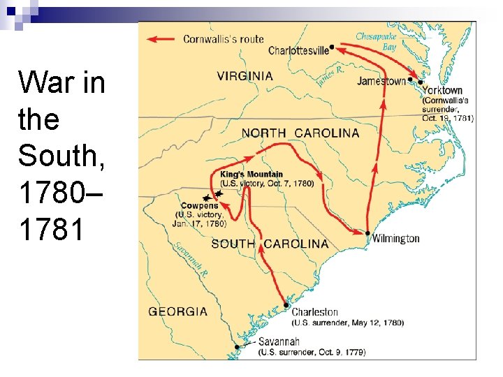 War in the South, 1780– 1781 