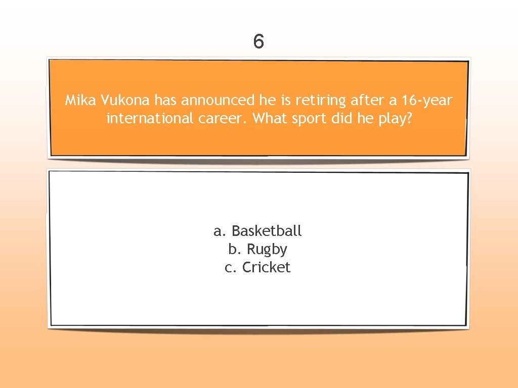 6 Mika Vukona has announced he is retiring after a 16 -year international career.