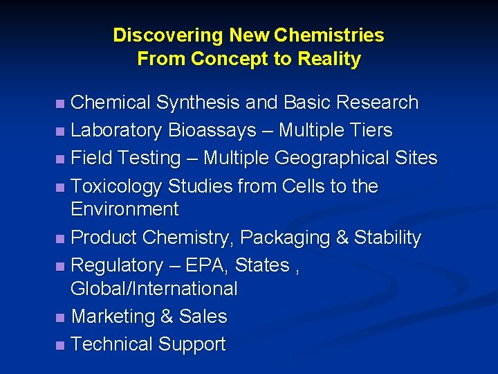 Discovering New Chemistries From Concept to Reality Chemical Synthesis and Basic Research n Laboratory