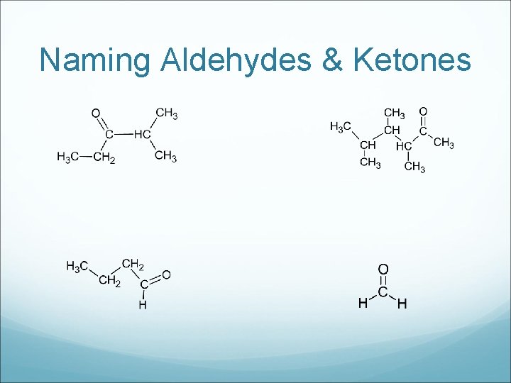 Naming Aldehydes & Ketones 