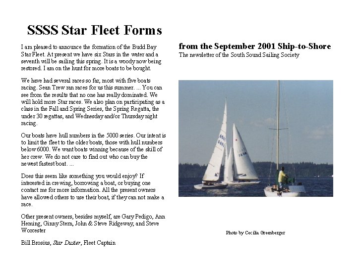 SSSS Star Fleet Forms I am pleased to announce the formation of the Budd