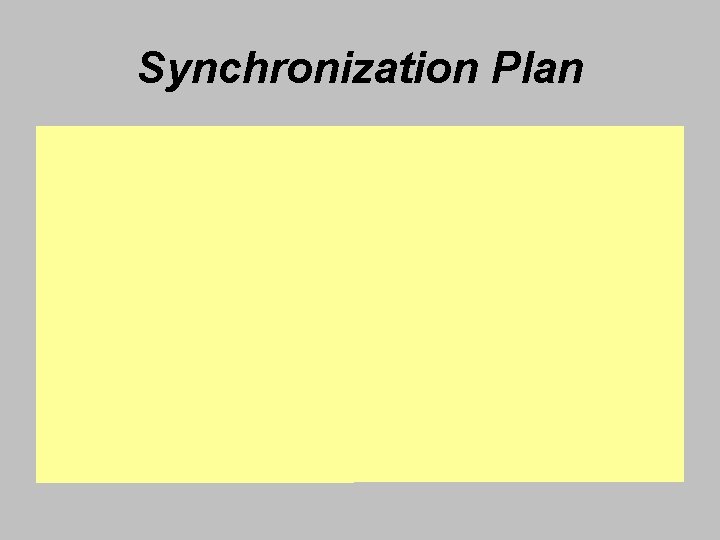 Synchronization Plan 