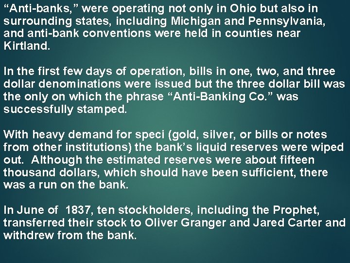 “Anti-banks, ” were operating not only in Ohio but also in surrounding states, including