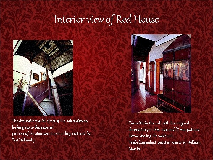 Interior view of Red House The dramatic spatial effect of the oak staircase, looking