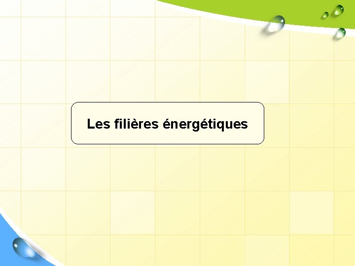 Les filières énergétiques 