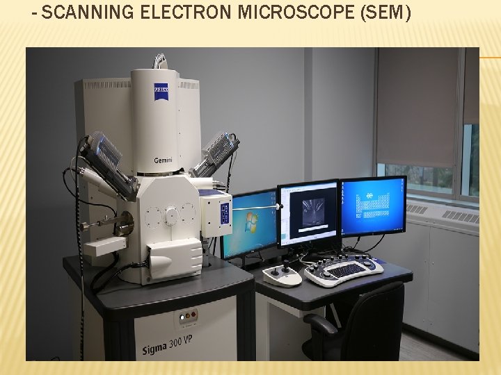 - SCANNING ELECTRON MICROSCOPE (SEM) 