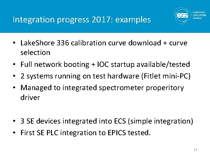 Integration progress 2017: examples • Lake. Shore 336 calibration curve download + curve selection Integration progress 2017: examples • Lake. Shore 336 calibration curve download + curve selection