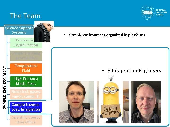The Team Science Support Systems Deuteration Crystallization • Sample environment organized in platforms SAMPLE The Team Science Support Systems Deuteration Crystallization • Sample environment organized in platforms SAMPLE