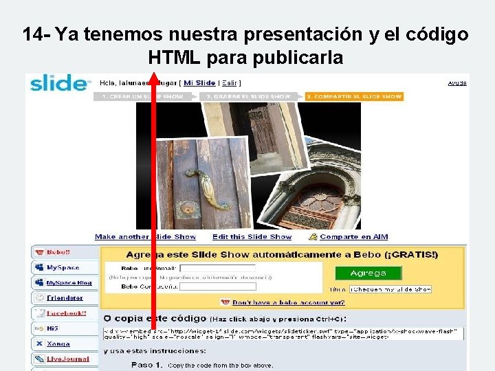 14 - Ya tenemos nuestra presentación y el código HTML para publicarla 