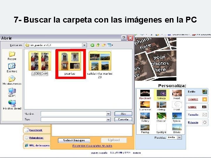 7 - Buscar la carpeta con las imágenes en la PC 