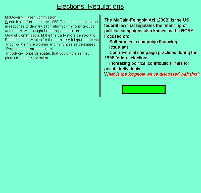 Elections: Regulations Mc. Govern-Fraser Commission formed at the 1968 Democratic convention in response to