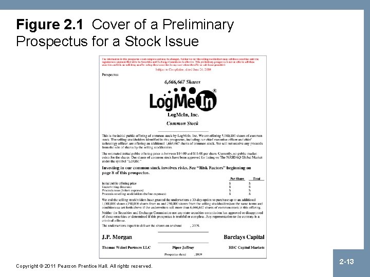 Figure 2. 1 Cover of a Preliminary Prospectus for a Stock Issue Copyright ©