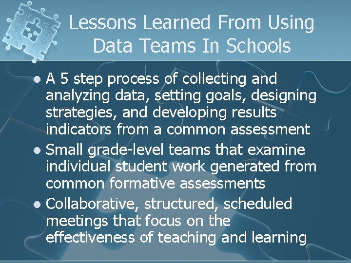 Lessons Learned From Using Data Teams In Schools