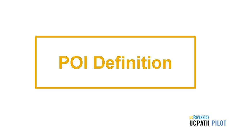 POI Definition 