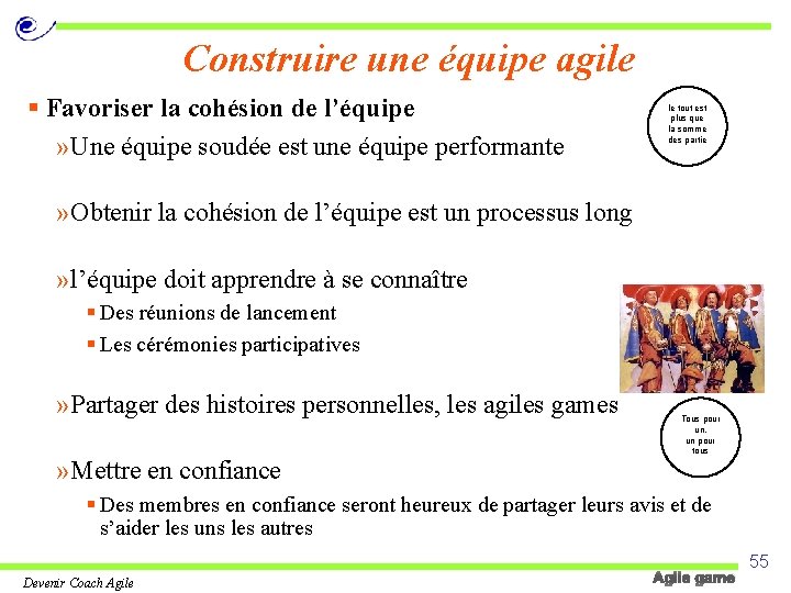 Construire une équipe agile § Favoriser la cohésion de l’équipe » Une équipe soudée