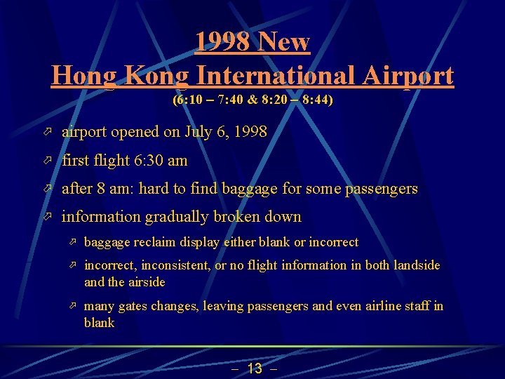 1998 New Hong Kong International Airport (6: 10 7: 40 & 8: 20 8: